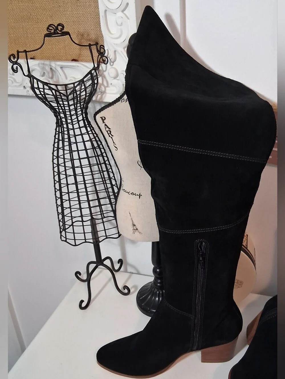 Sole Society Black Over-the-Knee Suede Boots Sz 8.5M NWOB